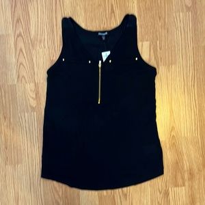 Express Size XXS Dressy Tank Top, Black with Gold Accents, New with Tags